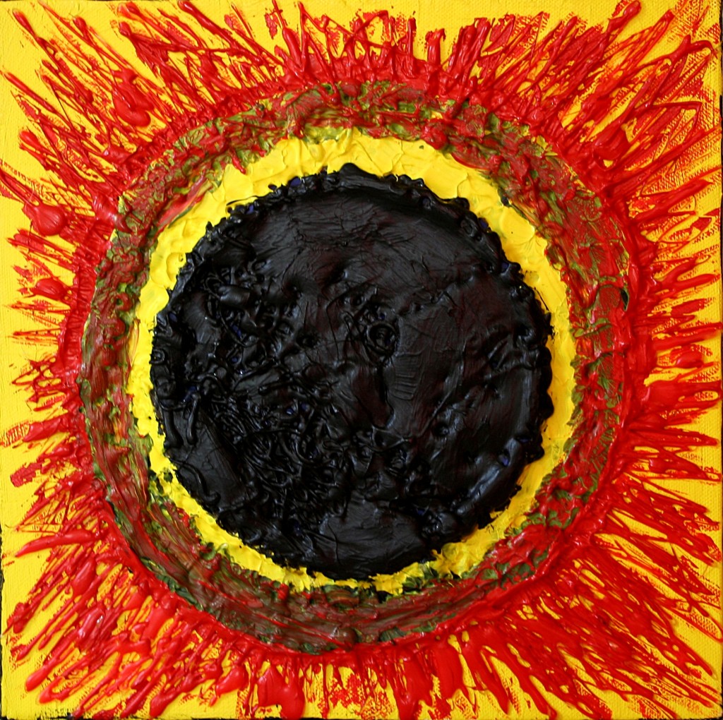 Artist Darrell Black (Black Sun Rising acrylic on canvas)